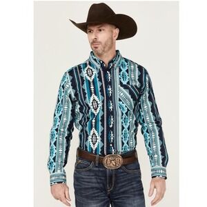 Rank 45 Men's DARKAR Exploded Southwestern Print Long Sleeve stretch NWT LARGE